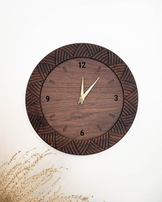 Black Walnut - 13" Textured Clock